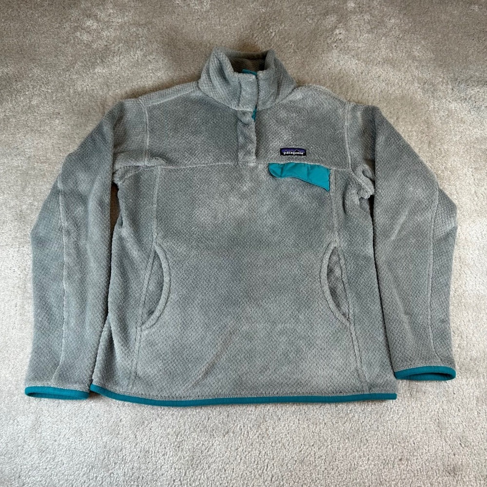 Patagonia Re-Tool Snap-T Fleece Pullover Women's Medium Grey Teal Polartec 25442
